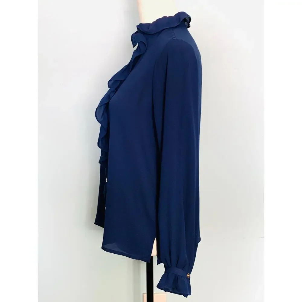 J. Crew Drapey cottage top in Blue Size 4